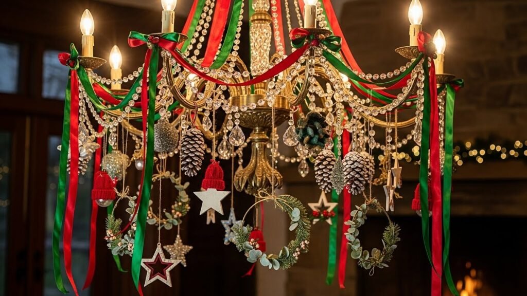 Christmas Chandelier Decorating