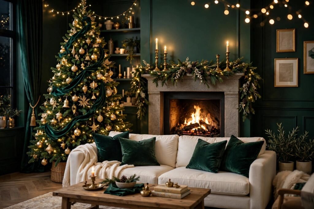 Amethyst Christmas entryway nook